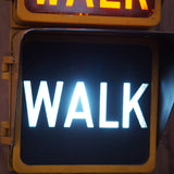 New York feu dont walk americain vintage USA jaune d'origine avec fixations murale