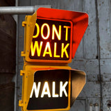 New York feu dont walk americain vintage USA jaune d'origine