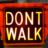 New York feu dont walk americain vintage USA jaune d'origine